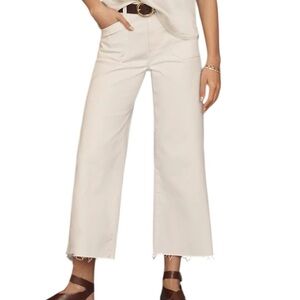 PAIGE Cream Flare & Wide Leg Jeans